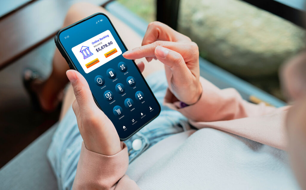 Online banking on phone