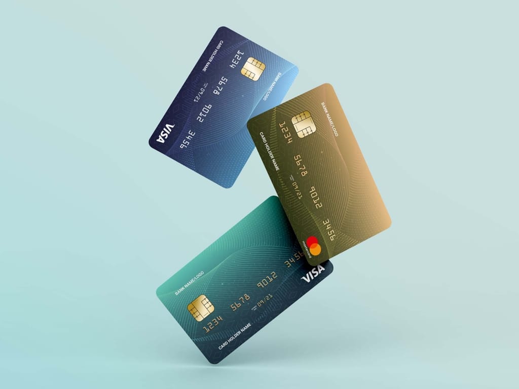 Bank card in hand